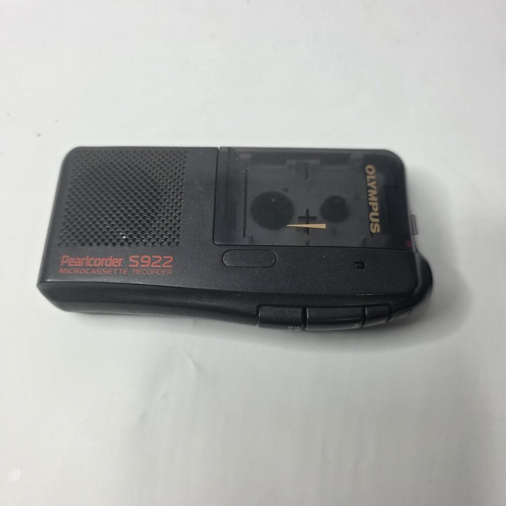 Olympus Pearlcorder S922 MicroCassette Voice Recorder Black Tested  & Works